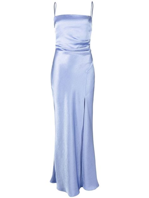 Fitted Blue Maxi Dress With Bias Cut, Blue Ruched Silk Maxi Dress, Luxury Light Blue Silk Maxi Dress, Natacha Oceane, Bec And Bridge Blue Dress, Blue V-neck Bias Cut Maxi Dress, Capsule Wardrobe Pieces, Bec Bridge, Bec & Bridge