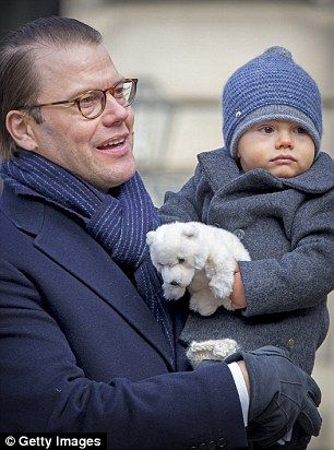 The toddler was seen clinging on to a polar bear toy as he was carrier around the square... Victoria Name, Polar Bear Toy, Princess Victoria Of Sweden, Prince Daniel, Princess Estelle, Swedish Royals, Crown Princess Victoria, Royal Baby, Name Day