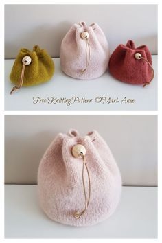 Drawstring Bag Free Knitting Patterns & Paid - Knitting Pattern Diy Knitting Projects, Crochet Drawstring Bag, Small Knitting Projects, Drawstring Bag Pattern, Knitting Bag Pattern, Beanie Hat Pattern, Knitting Tote Bag, Beginner Knitting Patterns, Bag Pattern Free