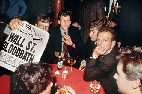 <span class="date">1987</span> The Night No One Wanted to Go Home  <span class="dek">After a hellish Black Monday at the  New York Stock Exchange, traders stayed late at Harry’s bar, drowning their sorrows in Amstel Light.</span> Black Monday, Rowing Blazers, Nyc Summer, After Midnight, New York Magazine, New York Aesthetic, George Michael, New York Street, Rowing