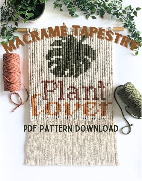 Tapestry Tutorial, Boho Craft Ideas, Pixel Macrame, Macrame Wall Hanging Pattern, How To Macrame, Wall Hanging Pattern, Tapestry Pattern, Art Pdf, Beginner Crafts