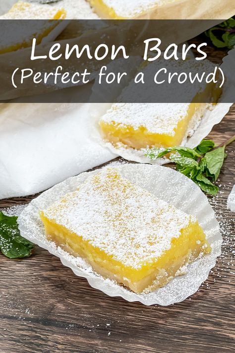 These lemon bars have a buttery shortbread crust with a velvety smooth, sweet-tart lemon filling, and will literally feed a crowd. #lemonbars #dessert #lemons #lemoncurd via @cookthestory Perfect Lemon Bars, Brown Sugar Shortbread, Easy Lemon Bars, Lemon Bar Recipe, Best Lemon Bars, Lemon Bars Easy, Lemon Bars Recipe, Lemon Curd Filling, Buttery Shortbread