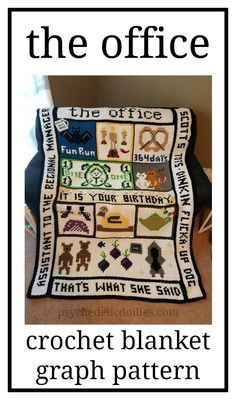 The Office Crochet Blanket Graphghan Pattern Jessica Bowman, Cal Blanket, Nerdy Crochet, Crochet Cal, C2c Blanket, Crochet Graphs, Graph Crochet, Crochet Geek, Crocheting Ideas