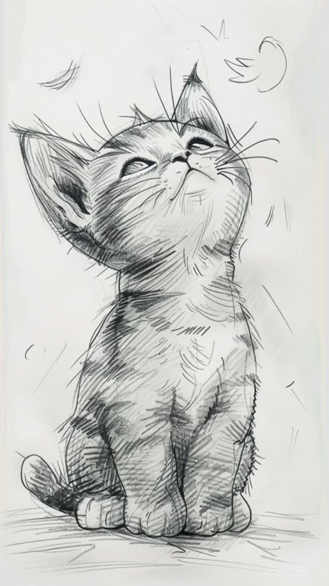 Cat Drawing Anatomy, Drawing Base F2u, Cat Drawing Base, Cat Drawing Aesthetic, Cat Drawing Black And White, Black And White Cat Drawing, Drawing Ideas Cat, Cat Drawing For Kids, Drawing Advanced