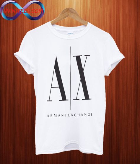 Armani Exchange T shirt Armani Exchange Women Outfits, Armani Exchange, Bedroom Interior, Gray White, Cool Shirts, Black Gray, Print T Shirt, Womens Shirts, T Shirts For Women