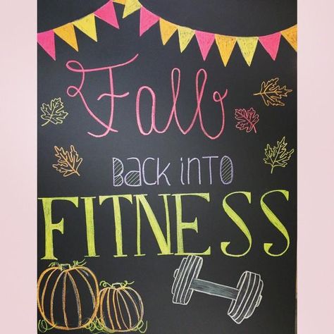 Fall Gym Chalkboard design Gym Chalkboard, White Board Ideas, Fall Chalkboard, Halloween Chalkboard, Chalkboard Writing, Fitness Board, Gym Chalk, Chalk Sign, Chalk Wall