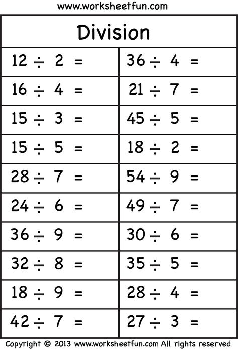 5 Free Math Worksheets Third Grade 3 Division Division Facts 1 to 10 b31b2649ddbf2d274df4a343f6 Division Worksheets Grade 3, 3rd Grade Division, Maths Multiplication, Tabel Periodik, Math Division Worksheets, Math Multiplication Worksheets, Third Grade Math Worksheets, Math Fact Worksheets, Fun Math Worksheets