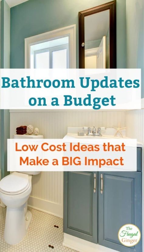 Bathroom Updates On A Budget, Update Small Bathroom, Bathroom Improvements, Budget Bathroom Remodel, Cheap Bathrooms, Small Bathroom Ideas On A Budget, Diy Bathroom Remodel, Big Bathrooms, Budget Bathroom