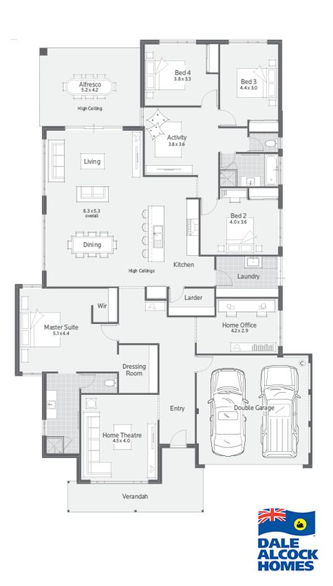 Homestead I | Dale Alcock Homes House And Shed Layout, House Floor Plans Australian, Shed House Australian, Floor Plans Australian, Australian House Plans, House Layout Design, One Level House Plans, Multigenerational House Plans, House Plans Australia