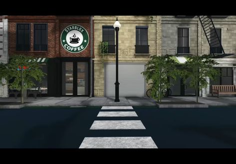 Town House Bloxburg Ideas, Bloxburg Bussines Ideas, Bloxburg Sidewalk, Bloxburg Jacket Code, Bloxburg New York City, Bloxburg Subway, Bloxburg City Buildings, Bloxburg Street, Bloxburg New York