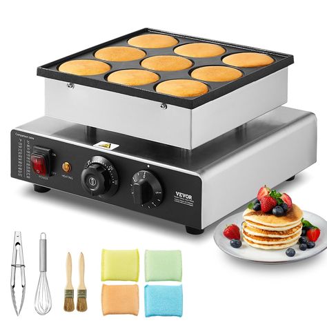 PRICES MAY VARY. Quickly Make Delicious Pancakes: Our 850W high-power dutch pancake maker can independently produce 9 delicious mini waffles (approximately Ø76mm) at a time, crispy on the outside and fluffy on the inside, saving you time and providing an effortless breakfast. Evenly distributed heating elements ensure your waffles are uniformly baked. Get ready to enjoy delicious waffles filled with your favorite toppings. Precision Temperature Control: This dorayaki baker machine is designed wi Waffle Desserts, Mini Waffles, Dutch Pancakes, Dessert Waffles, Delicious Pancakes, Restaurant Deals, Pancake Maker, Food Slicer, Yogurt Maker