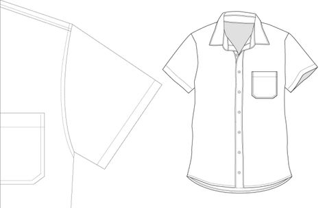 Free pattern download: Short Sleeve Shirt Mens Shirt Pattern, Patterned Button Up Shirts, Sewing Men, Mens Sewing Patterns, T Shirt Sewing Pattern, Free Pdf Sewing Patterns, Shirt Sewing, Free Pattern Download, Shirt Sewing Pattern