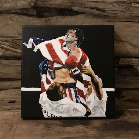 Rocky Balboa Painting, Rocky Balboa, Aesthetic Painting, Painting Class, Balboa, Acrylic Art, Rocky, Art Ideas, Book Art