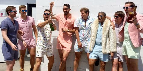 All-In-One Playsuits For Men Is The Summer Fashion Monstrosity Absolutely No One Asked ForEsquire Uk Chignon Simple, Romper Men, Romper Designs, Romper Suit, Mens Fashion Photography, Fashion Fail, Men's Health, Fashion Revolution, Men Style Tips