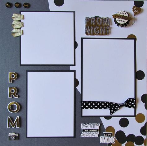 Scrapbook Prom Layouts, Scrapbook Prom, Graduation Album, High School Homecoming, High School Prom, Crop Photo, Premade Scrapbook, School Dance, 12x12 Scrapbook