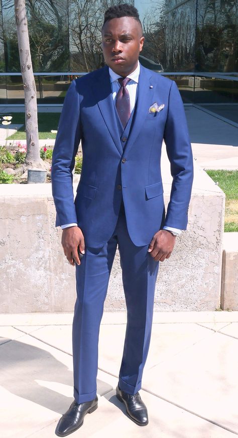 Cobalt Blue Suit- Suit Supply Cobalt Blue Suit, Suit Supply, Clothing Guide, Artist Outfit, Black Men Fashion, Blue Suit, Cobalt Blue, Black Men, Cobalt