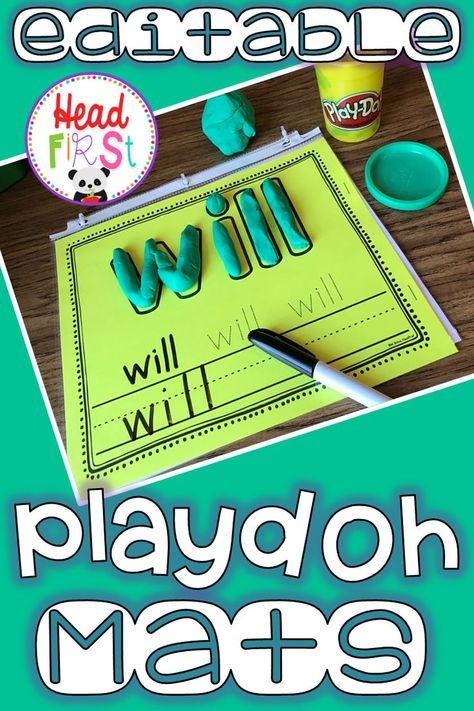 Do your students love playdough as much a mine do? Adding this simple tool to a sight word center makes all the difference. This is editable so you can enter your own sight words and they are made into bubble letters to color or shape into playdoh. Perfect for a spelling center too! Click to see this fun center! Playdough Ideas, Spelling Centers, Name Writing Practice, Sight Word Centers, Preschool Names, Read To Self, Learning Phonics, Reading Stations, Playdough Mats