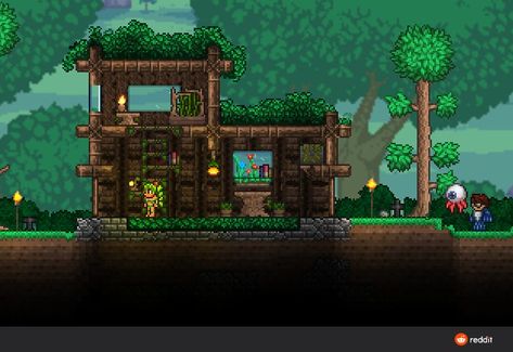 Terraria Blocks, Terraria Village, Terraria Jungle House, Terraria Base, Terraria Houses, Terraria Tips, Terrarium Base, Terraria House Ideas, Terraria House Design