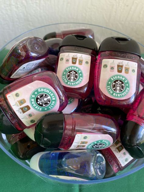 Starbucks Themed Birthday Party Games, Starbucks Birthday Party Favors, Starbucks Decorations Birthday, Starbucks Ideas For Birthday, Starbucks Theme Birthday Party, Starbucks Party Games, Starbucks Birthday Theme, Starbucks Party Favors, Starbucks Party Ideas For Teens