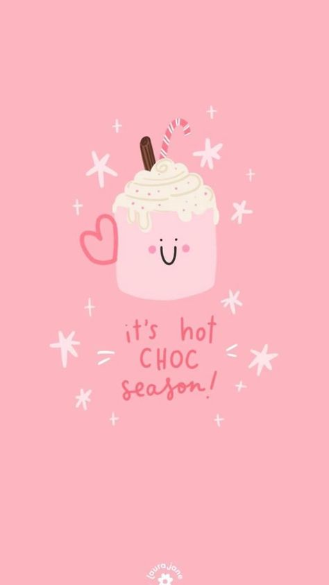 Pink Christmas Iphone Wallpaper, Cute Hot Chocolate, Cute Christmas Quotes, January Wallpaper, Holiday Wallpapers, Laura Jane, Hobbies To Try, Christmas Phone Wallpaper, Wallpaper Iphone Christmas