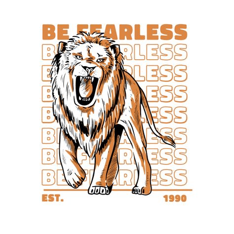 Lion be fearless editable t-shirt template , Create Merch Lion Tshirt Design, Lion Shirt Design, Fearless Quotes, Merchandise Ideas, T Shirt Template, Merch By Amazon, Merch Shirt, Cool Graphics, Lion Shirt