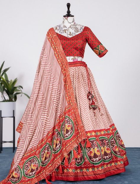 Zip Stitching, Lehenga Stitched, Patola Print, Lehenga Fabric, Navratri Chaniya Choli, Stitched Lehenga, Gotta Patti, Ghagra Choli, Wedding Lehenga