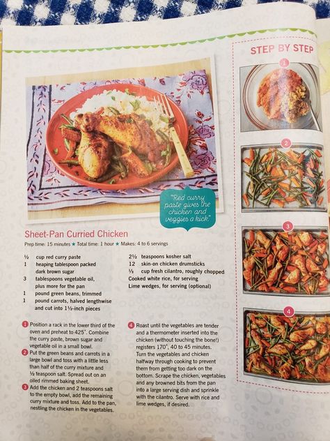 Sheet Pan Curried Chicken ~ Pioneer Woman Magazine Chicken Sheet Pan Recipe, Curry Dinner, Pioneer Woman Chicken, Chicken Sheet Pan, Curry In A Hurry, Sheet Pan Meals Chicken, Tv Recipes, Food Network Chefs, Curried Chicken