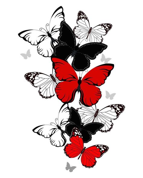 Black And White Butterflies, Butterflies Wedding, Butterfly Wedding Invitations, Black Tattoo Cover Up, Belly Tattoo, Red And Black Wallpaper, Paper Flower Patterns, White Butterflies, Gift Logo