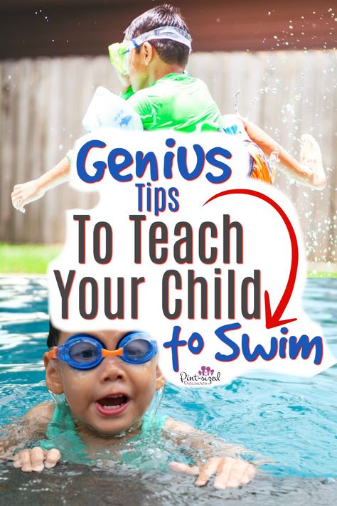 Does your child need to learn how to swim? Check out these genius parenting tips for teaching your child to swim --- even if she's scared! Creative, simple and effective, these tips are perfect for helping your child to learn how to swim fast! #parenting #swimming #teaching #kids #parentingtips #parentinghacks ##swimminglessons #pintsizedtreasures Teach Toddler To Swim, Teach Kids To Swim, Toddler Swimming, Swimming Lessons, How To Teach Kids, Confidence Kids, Water Safety, Smart Parenting, Learn To Swim