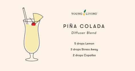 Diffuser Blend, Young Living Oils, Diffuser Blends, Young Living Essential Oils, Pina Colada, Young Living, Essential Oil Blends, Oil Blend, Natural Health