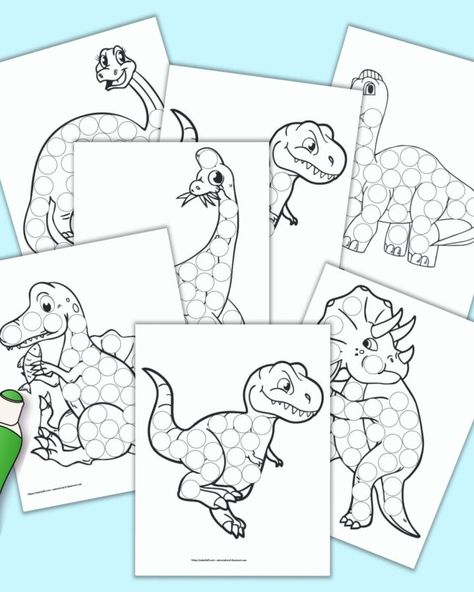 The Good Dinosaur Toys, Marker Coloring Pages, Dinosaur Crafts Kids, Dot Marker Printables, Dinosaur Activities Preschool, Marker Coloring, Dinosaurs Preschool, Dinosaur Printables, Activity For Toddlers