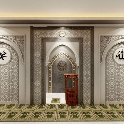 Masjid Mimbar Design, Mihrab Design Islamic Architecture, Mihrab Design Modern, Masjid Interior Design Modern, Masjid Interior Design, Mosque Interior Design, Mehrab Design, Mihrab Design, Mihrab Masjid