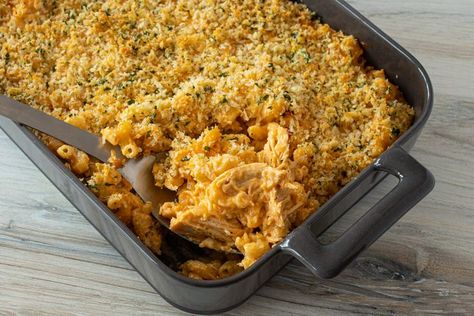 This Buffalo Chicken Mac and Cheese Is Deliciously Cheesy and Spicy Tuna Mac And Cheese, Buffalo Chicken Mac And Cheese, Chicken Mac And Cheese, Spicy Tuna, Buffalo Chicken, Mac And Cheese, Macaroni, Macaroni And Cheese, Comfort Food