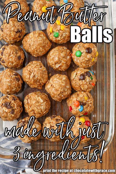 Peanut Butter Oatmeal Balls Oat And Peanut Butter Balls, Peanut Butter Honey Oatmeal, Buckeye Recipe Easy, Bakery Goodies, Peanut Butter Oatmeal Balls, Oatmeal Balls, Peanut Butter Dessert Recipes, Simple Snacks, Peanut Butter Balls Recipe