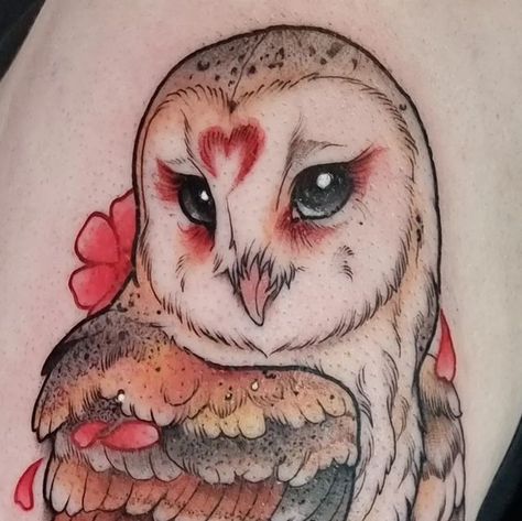 Cesse 🖍 Cecilia on Instagram: "Barn owl from a while back, thank you Kevin🦉 #owltattoo #oslotattoo #neotrad" Mexican Owl Tattoo, Barn Owl Tattoos, Barn Owl Tattoo, Owl Tattoo, Face Tattoo, August 20, Dope Tattoos, Barn Owl, S Tattoo