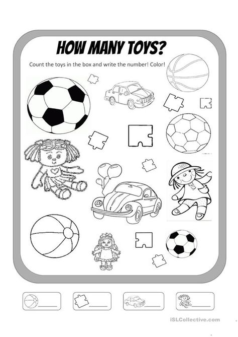 Toys Activities For Kids Worksheets, My Toys Worksheet, English Activities For Preschool, Toys Worksheets For Kids, Toys Activities For Kids, Toys Worksheets, Toys For Kindergarten, Toys Worksheet, Counting Toys