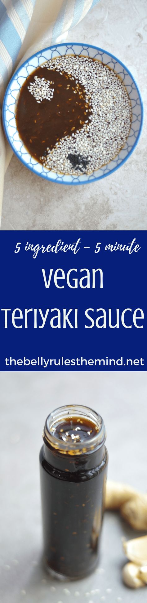 5 Ingredient Teriyaki Sauce | The Belly Rules The Mind Vegan Teriyaki Sauce, Orange Tofu Recipe, Vegan Teriyaki, Make Teriyaki Sauce, Teriyaki Sauce Recipe, Teriyaki Recipe, Vegan Asian Recipes, Vegan Asian, Homemade Teriyaki Sauce