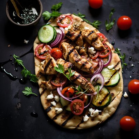 The BEST Mediterranean Flatbread Recipe - The Spice Girl Kitchen Flatbread Chicken, Mediterranean Flatbread, Greek Spices, Greek Orzo Salad, Greek Pita, Cooking The Perfect Steak, Flatbread Recipe, Greek Seasoning, Michelin Star Chef