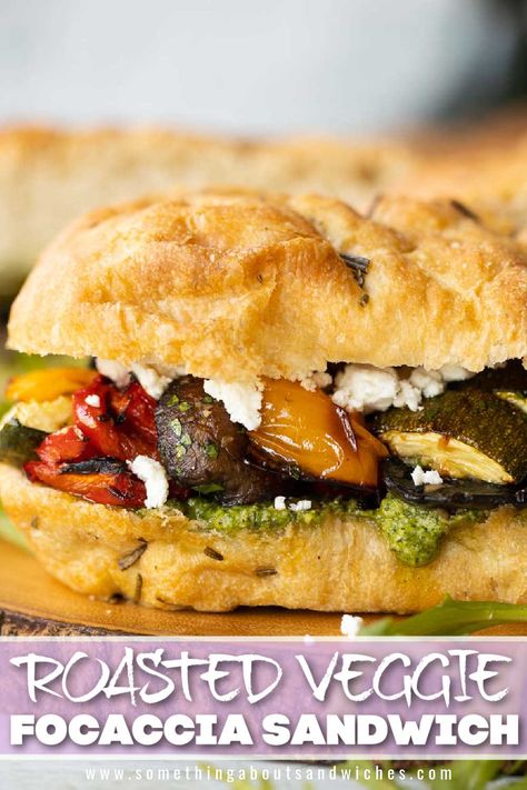 Vegetable Sandwich Recipes, Veggie Sandwich Recipes, Focaccia Sandwich, Grilled Vegetable Sandwich, Vegetarian Sandwich Recipes, Veg Sandwich, Pesto Sandwich, Arugula Pesto, Sandwich Bar