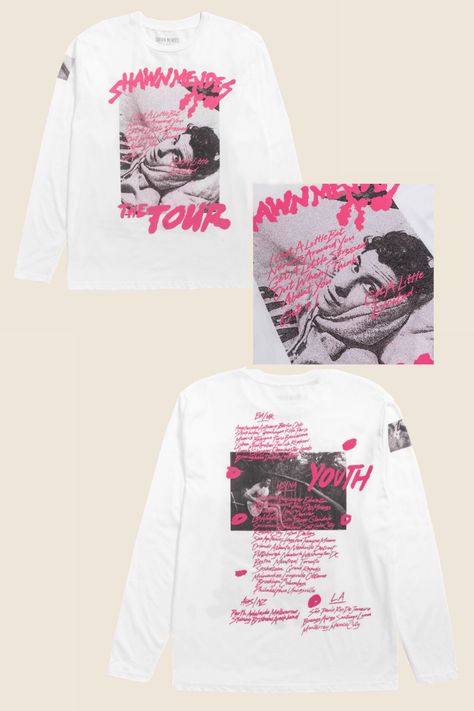 THE TOUR PHOTO L/S T-SHIRT Tour T Shirt Design, Punk Tshirt, Graphic Shirt Design, Kpop Shirts, Cute Shirt Designs, Graphic Tshirt Design, Illustration Fashion Design, Graphic Tee Design, Photo L