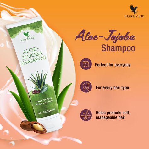 Forever’s Aloe-Jojoba Shampoo is perfect for everyday use to bring out the best in your hair. Enjoy the refreshing fragrance of a tropical fruit medley with hints of sweet cream as the rich natural lather helps easily rinse away dirt and oil. #manageablehair #softhair Forever Jojoba Shampoo, Forever Aloe Lips, Forever Bright Toothgel, Jojoba Shampoo, Aloe Berry Nectar, Aloe Vera Gelly, Fruit Medley, Aloe Lips, Gel Natural