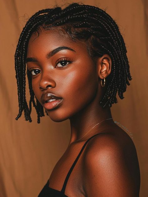 Trendy Short Hair Braid Styles for 2024 Square Braids Hairstyles, Short Braids Women, Short Braid Ideas For Black Women, Short Natural Hair Braid Styles No Weave, Short Tiny Braids, Short Braids On Natural Hair, Black Girls Hairstyles Braids Short, Short African Braids, Braid Bob Hairstyles For Black Women