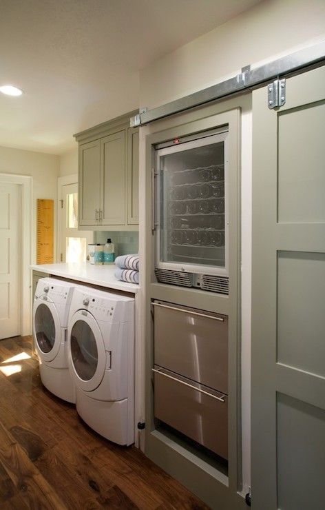 It seems like the designers are finally hearing me. Laundry room with integrated wine fridge. It's the proper way to do laundry. Thank you, Oz Custom Homes. Laundry Room Pantry, Traditional Laundry Room, Pantry Laundry Room, Small Laundry Room Organization, Pantry Laundry, Organization Pantry, Dream Laundry Room, Modern Laundry Rooms, Laundry Room Inspiration