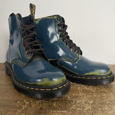 Dr Martens Boots Pascal Rub Off UK 6 Arcadia Blue Green Black | eBay Martens Boots, Dr Martens Boots, Doc Martens, Grunge Outfits, Dr. Martens, Boot Shoes Women, Shoe Boots, Blue Green, Size 6