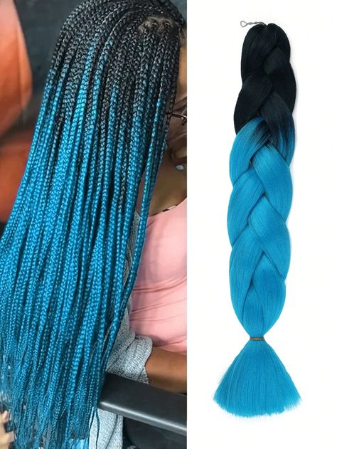 Extention Braids Hairstyle, Dolce Milk, Blue Braids, Extensions Braids, Rainbow Braids, Big Box Braids, Hair Crochet, Crochet Hair Extensions, Big Box Braids Hairstyles