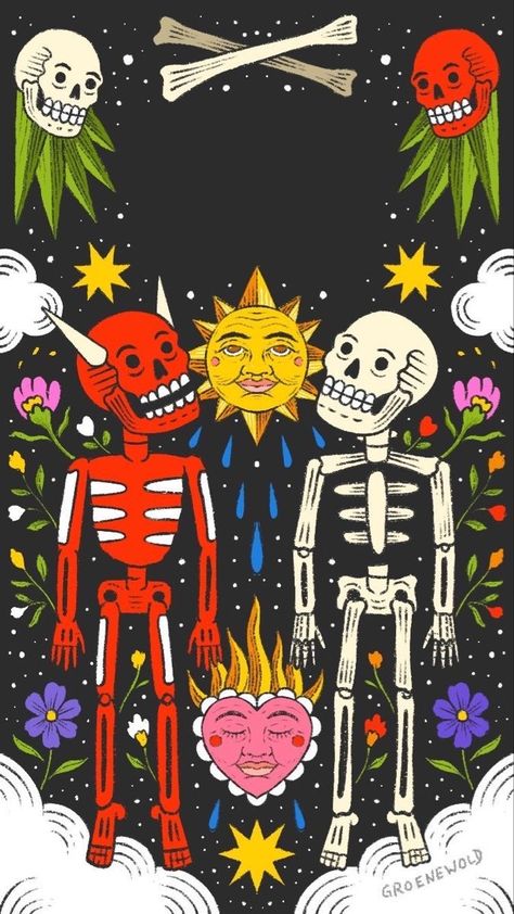 Mexican Iphone Wallpaper, Mex Wallpaper, Catrina Wallpaper, Iphone Art Wallpaper, Mexican Illustration Art, Calaveras Aesthetic, Day Of The Dead Wallpaper, Mexican Wallpapers, Mexican Wallpaper Aesthetic