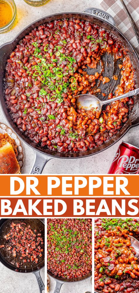 Dr Pepper Baked Beans, Canned Baked Beans, Slow Cooker Baked Beans, Easy Baked Beans, Baked Beans With Bacon, Memorial Day Foods, Beans With Bacon, Baked Beans Recipe, Slow Cooker Baking