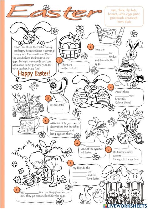 Addition Coloring Worksheet, Easter Math Worksheets, Easter Worksheets, Math Coloring Worksheets, Easter Arts And Crafts, Primary Activities, Easter Tree Decorations, English Worksheets For Kids, Math Coloring