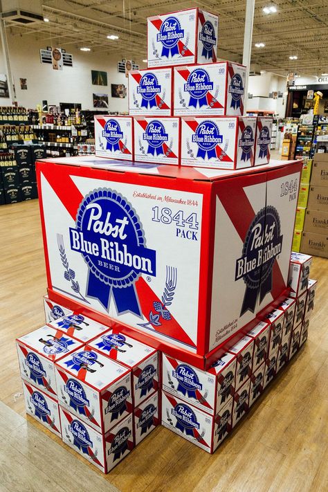 Pbr Beer, Beer Case, Pabst Blue Ribbon Beer, Diy Water Fountain, Pabst Blue Ribbon, Blue Ribbon, Water Fountain, Room Diy, Diy Room Decor