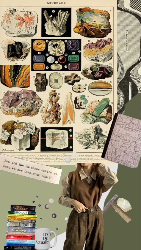 #womeninstem #geology #aesthetic Geology Aesthetic Wallpaper, Geoscience Aesthetic, Geologist Aesthetic, Hayley Aesthetic, Geology Aesthetic, Anthropology Aesthetic, Academia Inspiration, Dress Illustration Art, Anthropology Major